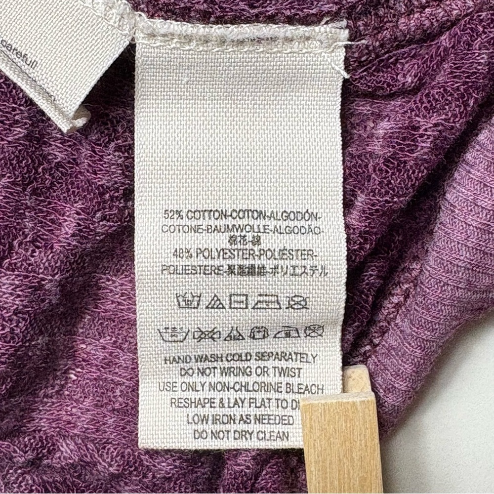 Free People We The Free South Side Thermal Top L Violet Relaxed Lightweight FLAW - Picture 12 of 13
